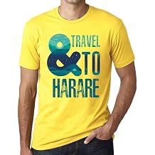 Men's Graphic T-Shirt and Travel to Harare Eco-Friendly Limited Edition Short Sleeve Tee-Shirt Vintage Birthday Gift Novelty Lemon XL
