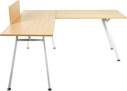 LUCKYERMORE Escritorio de oficina en casa en forma de L de 59 x 67 pulgadas, esquina de 23.5 pulgadas de ancho, escritorio de computadora para