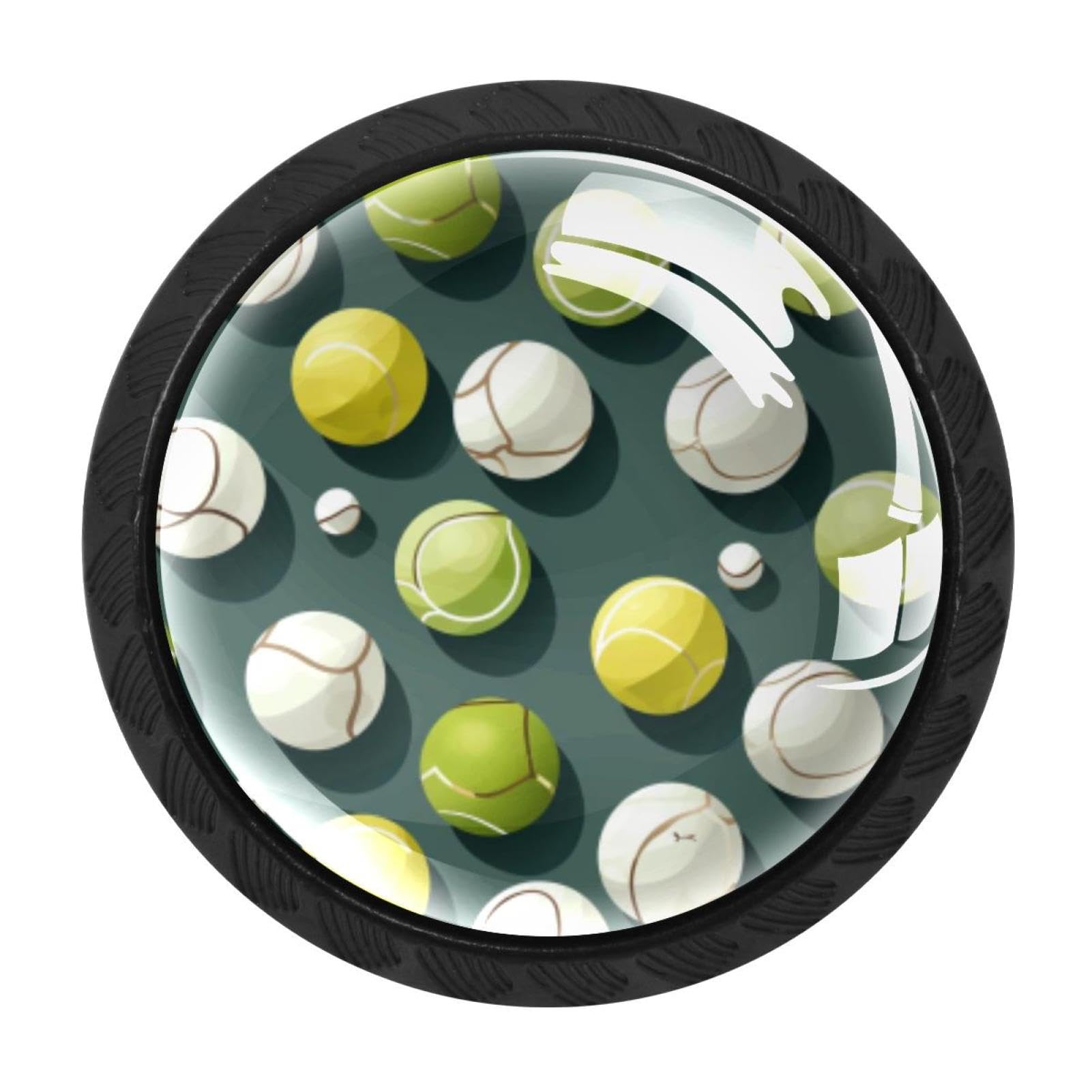 Chenzzzz Multicolored 08 4 Pack Tennis Ball Kitchen Cabinet Knobs Drawer Knobs Dresser Knobs Matte Black Zinc Knobs Drawer Pulls Door Knobs Dresser Drawer Handles Knobs For Dresser Drawers