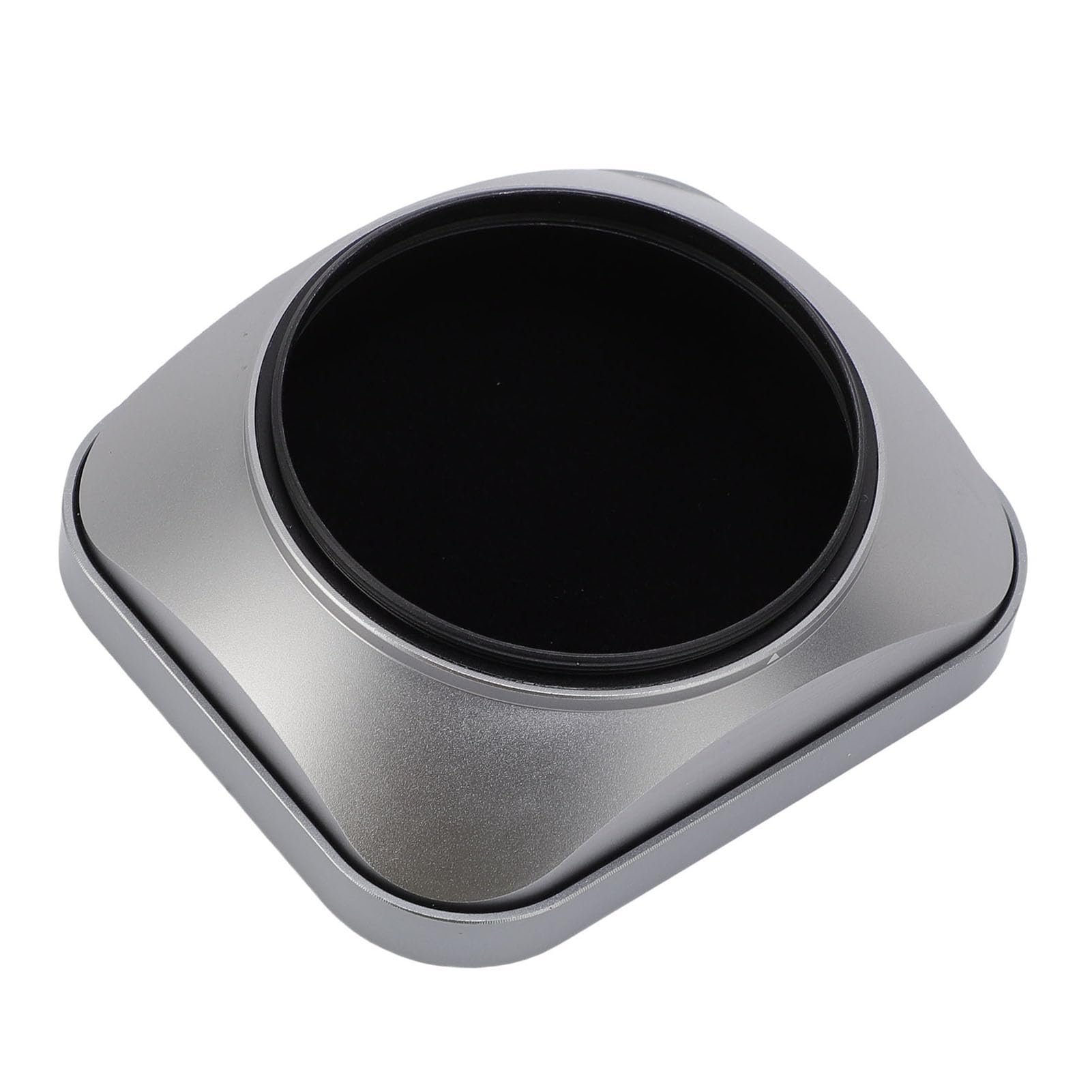 Paraluce Quadrato in Metallo per Obiettivi da 55 Mm, Paraluce Universale da 55 Mm Avvitato con Cappuccio Protettivo, Antiriflesso, Accessori per Fotocamera (SILVER)