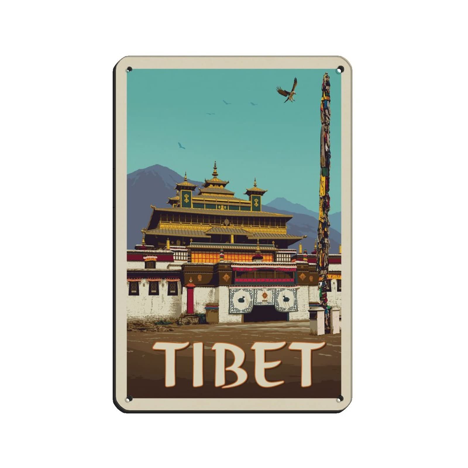 Nprzm A320 Metal Tin Sign Tibet Travel Tin Signs Vintage Bar Club Cave Home Kitchen Wall Decor Funny Decor 20X30cm