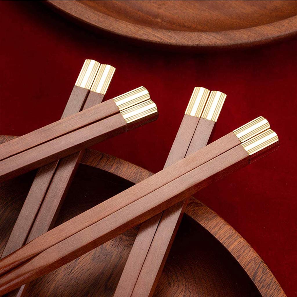 Coffret cadeau de baguettes réutilisables en bois, 10 paires de baguettes à sushi japonaises, baguettes chinoises de luxe en bois naturel, baguettes antidérapantes, baguettes lavables au lave-va