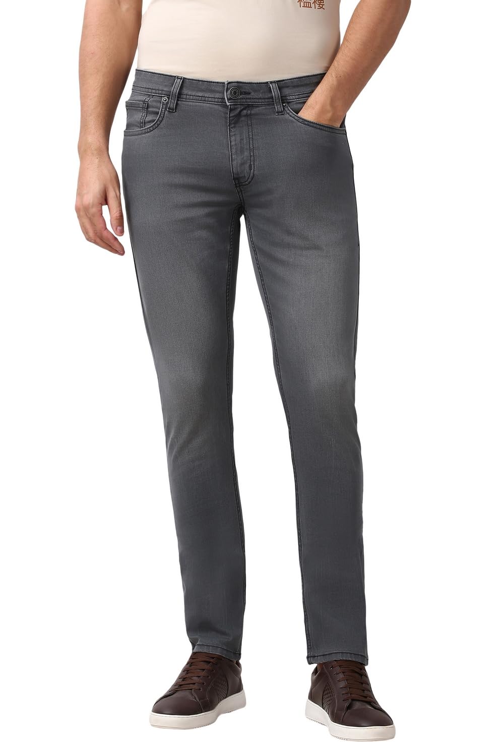peter england Men's Slim Tapered Jeans | Heavy Wash Denim | Casual Wear | Modern Fit-picture-20