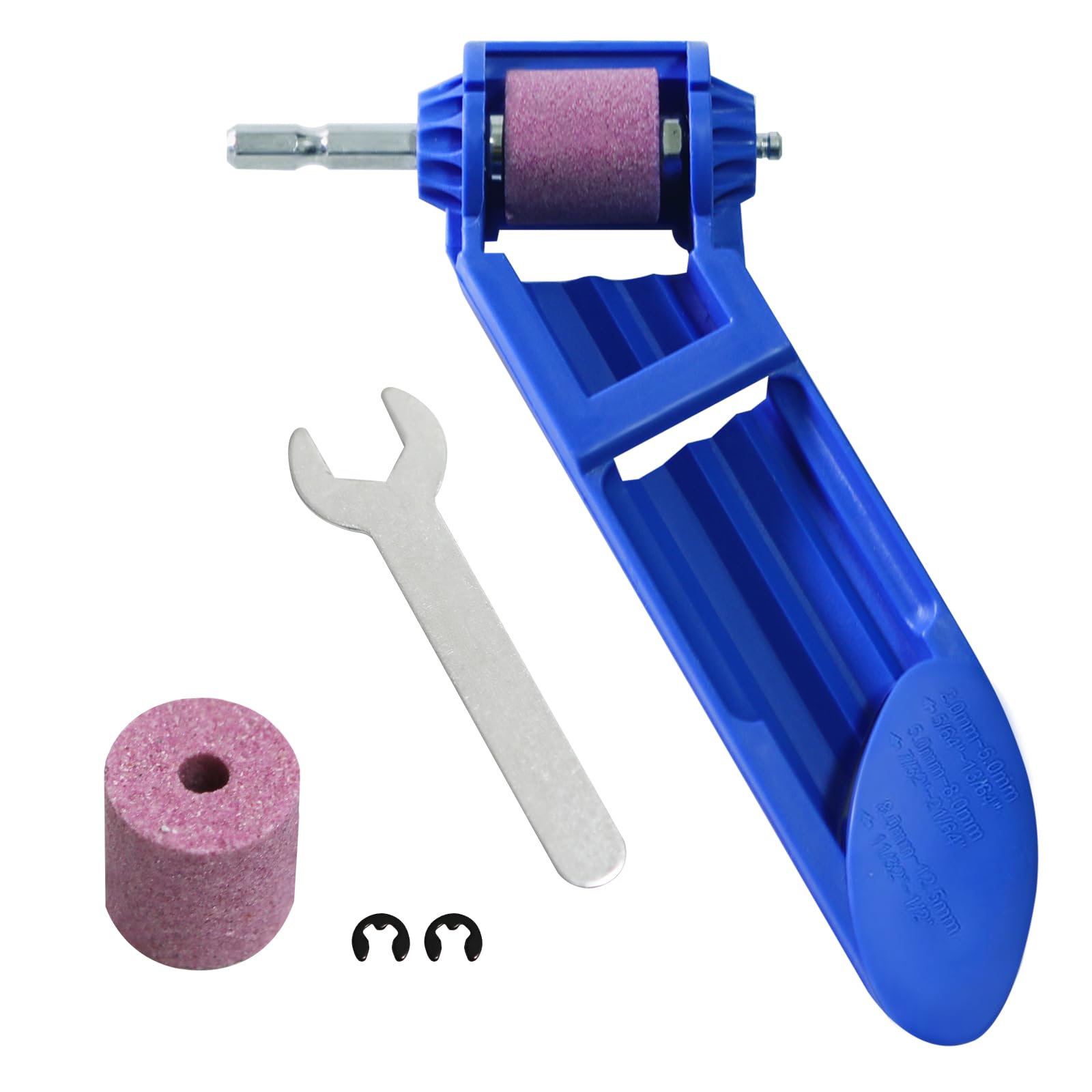 JIECHFZ Portable Drill Bit Sharpener Tool - Electric Diamond Grinding Wheel for 2-12.5mm Drill Bits - Fast Sharpening, Blue - DIY & Professional Use