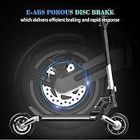 Vista 6 de Patinete eléctrico para adultos – Neumáticos sólidos de 9.5 pulgadas – Hasta 19 millas de largo alcance y 19 MPH Scooter eléctrico plegable portátil