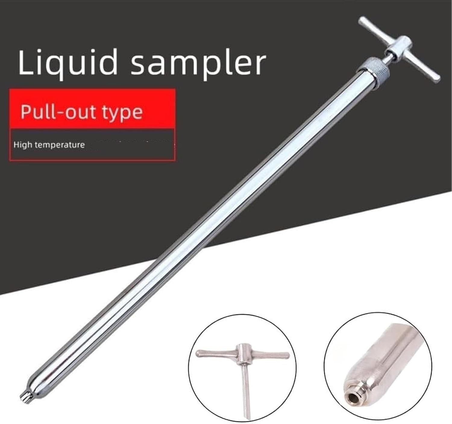 304 Stainless Steel Liquid Samplers (No Graduation) Pull Out Water Sampler Drum Thief Sampler for Water Sampling in Schools Laboratories Factories and Environmental Testing,1m(3.3ft)