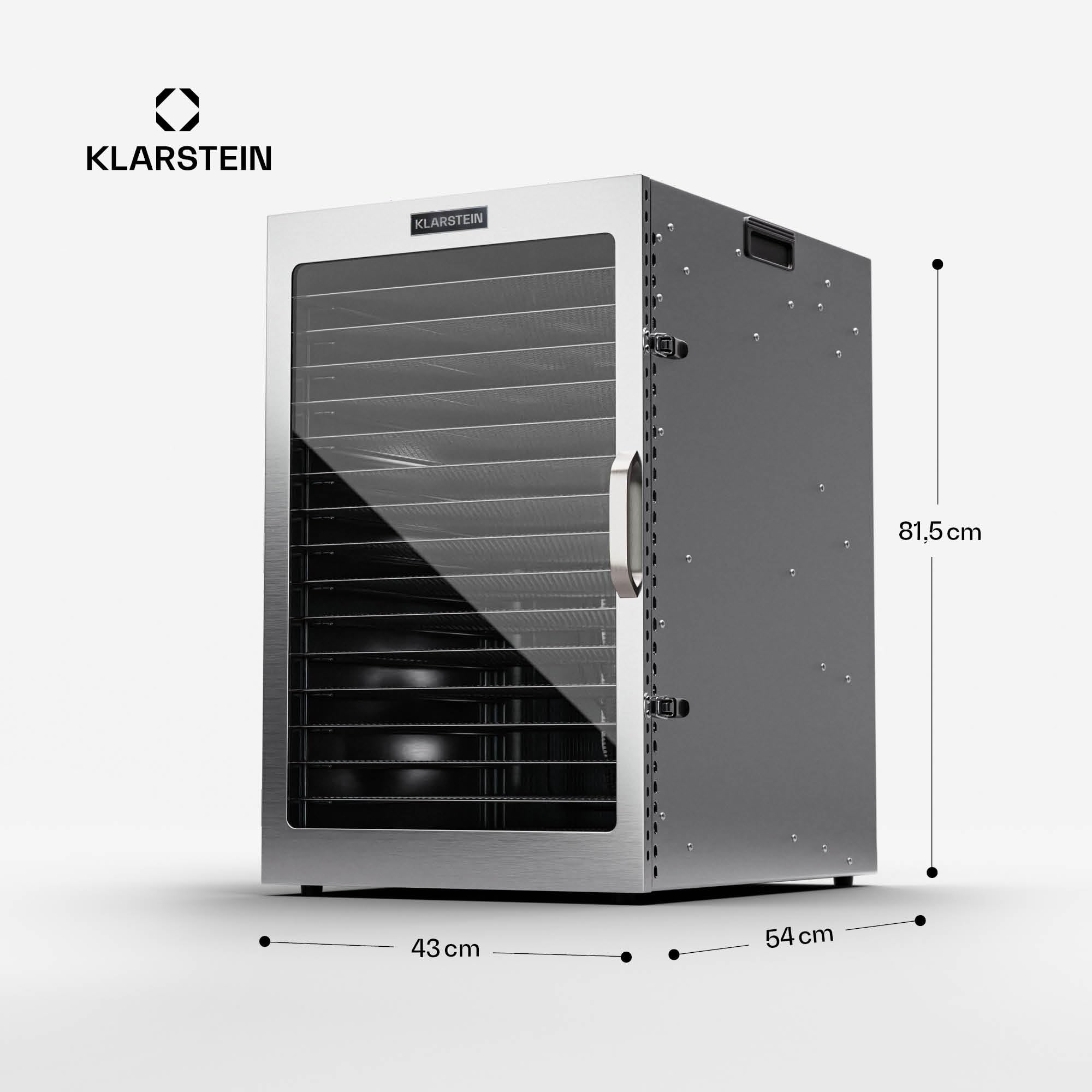 Klarstein Deshidratador de Alimentos, Deshidratadora de Frutas y Verduras 2000W, 20 Rejillas, Temp. 24h., Deshidratadora de Alimentos para Comida Liofilizada, Liofilizadora Táctil