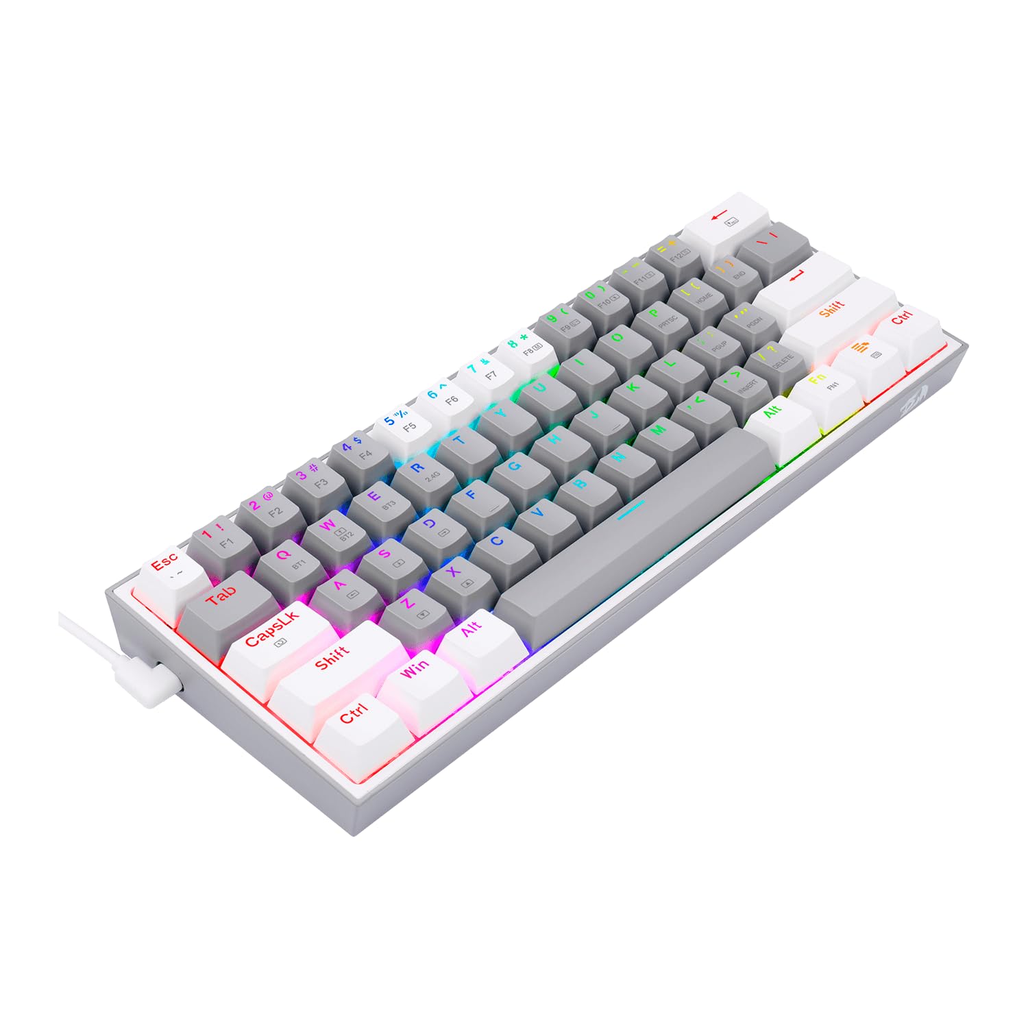 Teclado Mecânico Gamer Compacto Redragon Fizz Lunar Dusk Cinza e