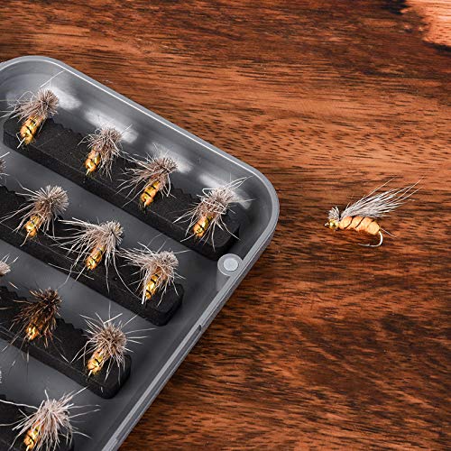 Leurres de Pêche Kit 4 0PCS Set de pêche à la Mouche Souchée Truite Siltted Bait Pêche Crochets Tackle avec Boîte Artificielle Appâts