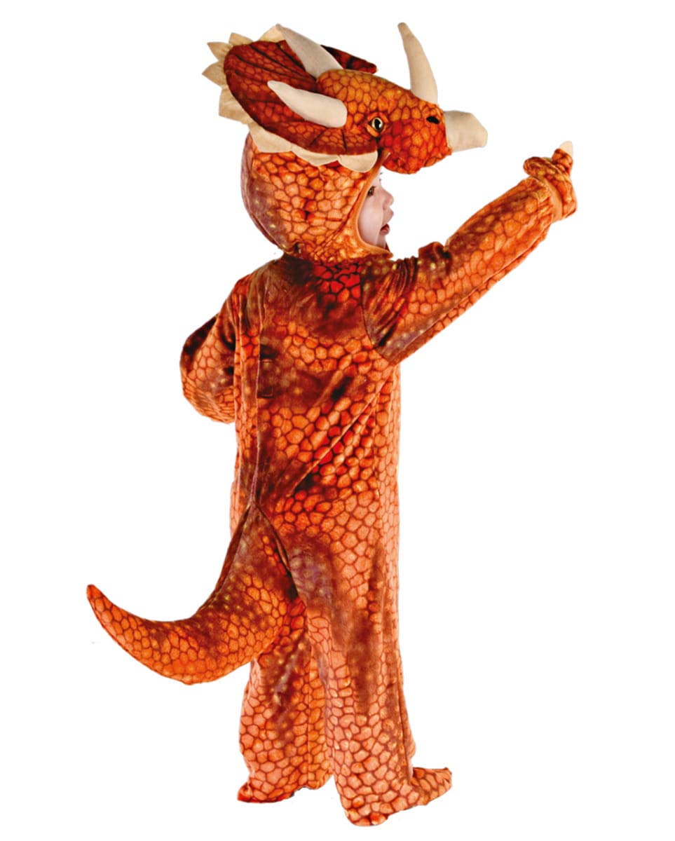 Horror-Shop Costume da Dinosauro A Tre Corna per Bambino Rosso L