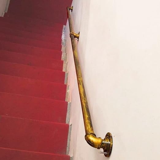 XFSHKJS Schmiedeeisen Greifen Schiene Outdoor Treppen Banister Handlauf, Moderne Wand Balustrade Treppen Handlauf Banister Rail Support Kit Lead