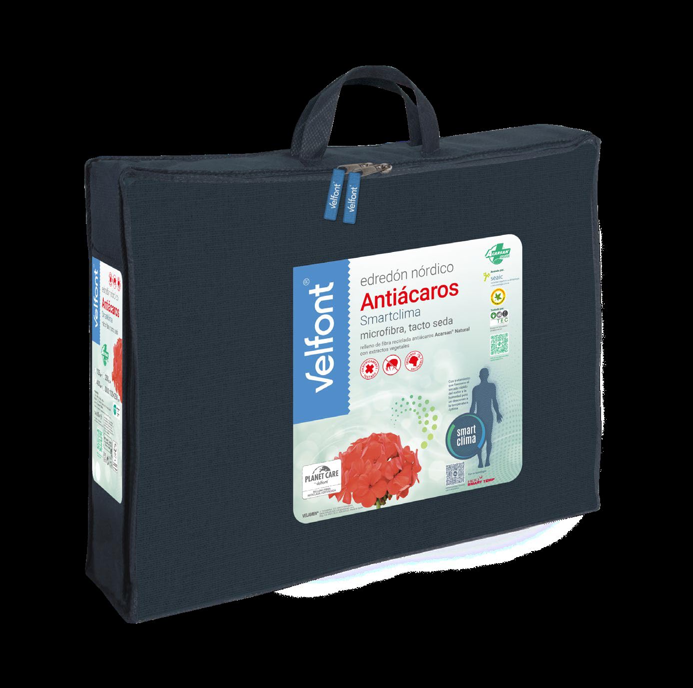 Velfont Edredón nórdico con Relleno de Fibra Antiácaros Smart Clima (Duo – 125 g/m² + 250 g/m², 150 cm)