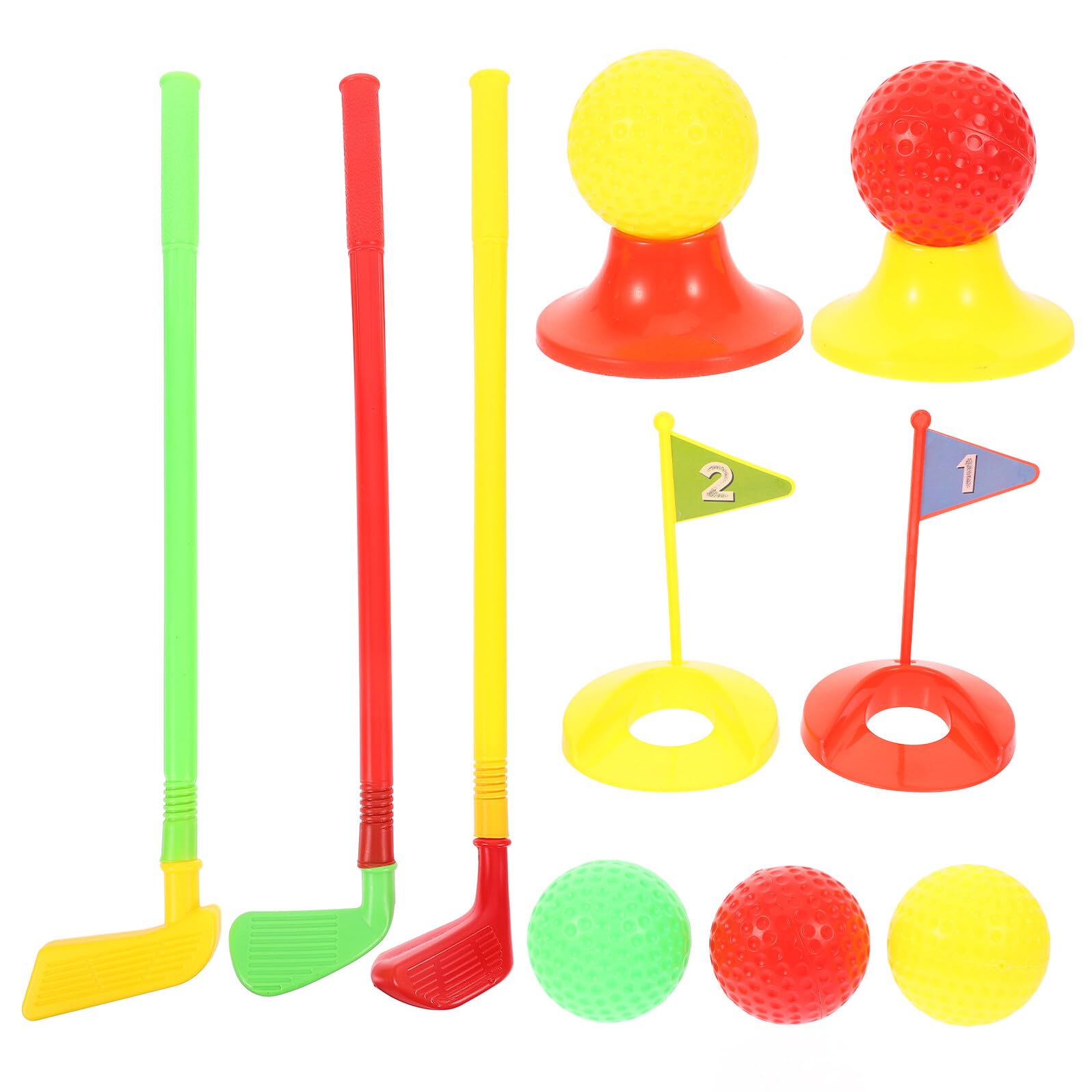 Juego de Golf para 10 Piezas Palos de Golf de Plástico Multicolor Juguetes Deportivos al Aire Libre Educativo Niñas Juego Exterior y Coordinación Mano-pie