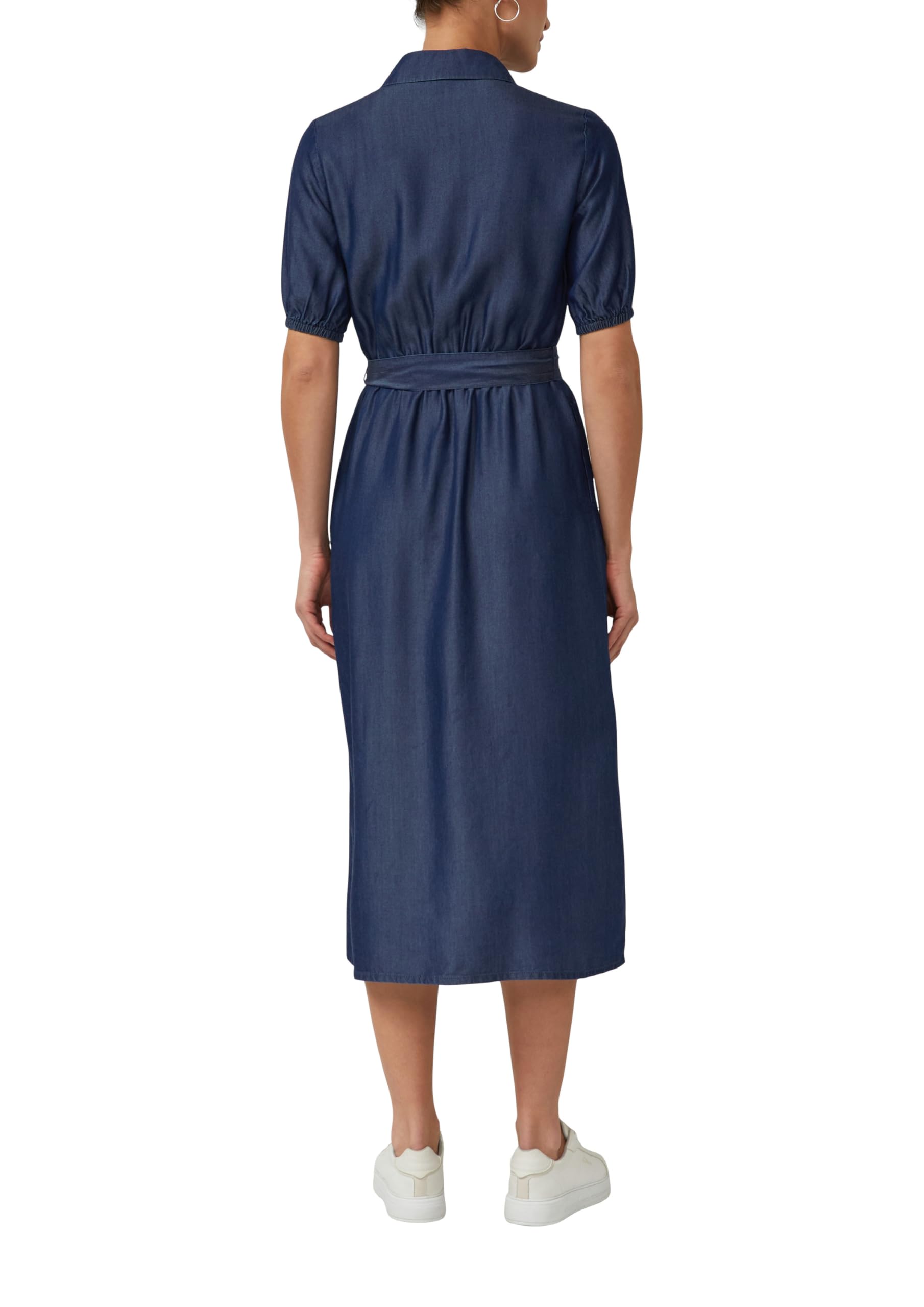 s.Oliver Midi-Hemdblusenkleid aus Lyocell mit Bindegürtel