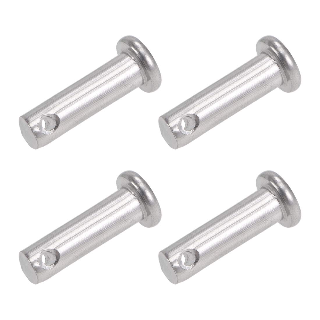 uxcell Single Hole Clevis Pins - 6mm X 20mm Flat Head 304 Stainless Steel Link Hinge Pin 4Pcs