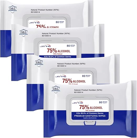 BULK Disinfectant Wipes Hand Sanitizer Wipes 75 Alcohol Wipes, 4 x