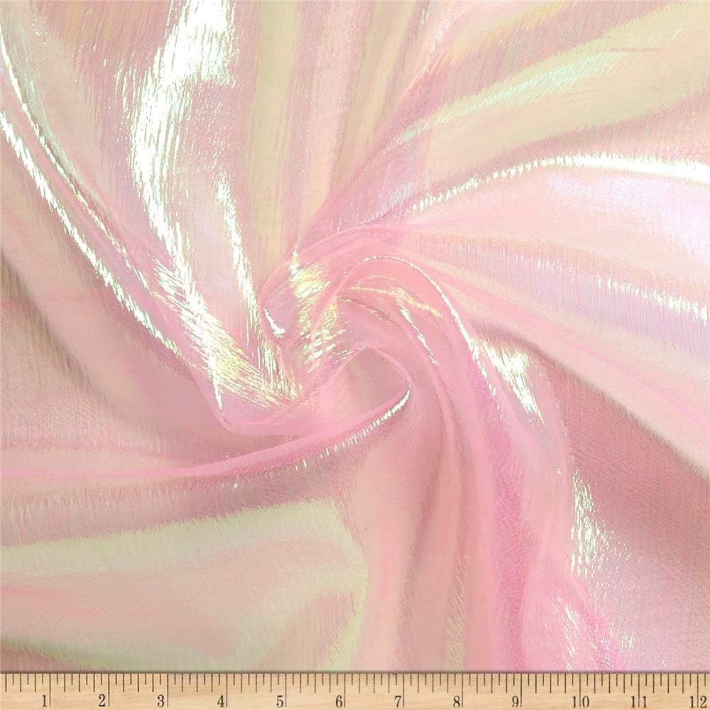 Iridescent Crush Shimmer Organza Pink, Fabric by the Yard