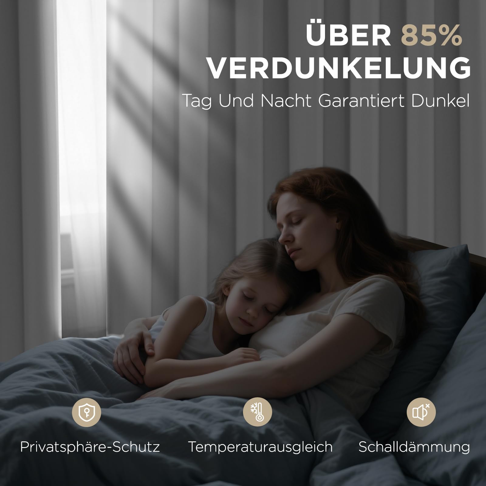Joydeco Blickdichte Vorhänge mit Ösen Gardinen 2er Set – Bild 2
