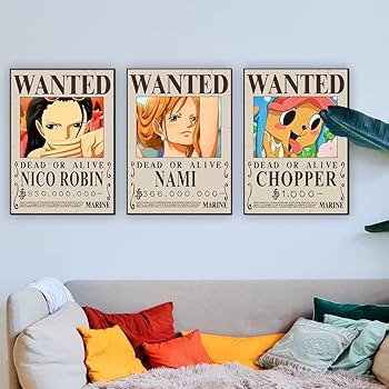 Amazon.com: TYZZHOA 15in×11in Anime One Piece Wanted Bounty