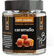 King Cup - 1 x 50 g Jar of Instant Caramel Coffee with Extra Solubility, Ideal for Breakfast, Brunch, Iced Coffee, Gluten Free, Vegan