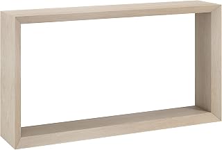 HennHart 55" Alder White Console Table with Shelf - Modern Entryway Sofa Table for Living Room, Hallway & Office