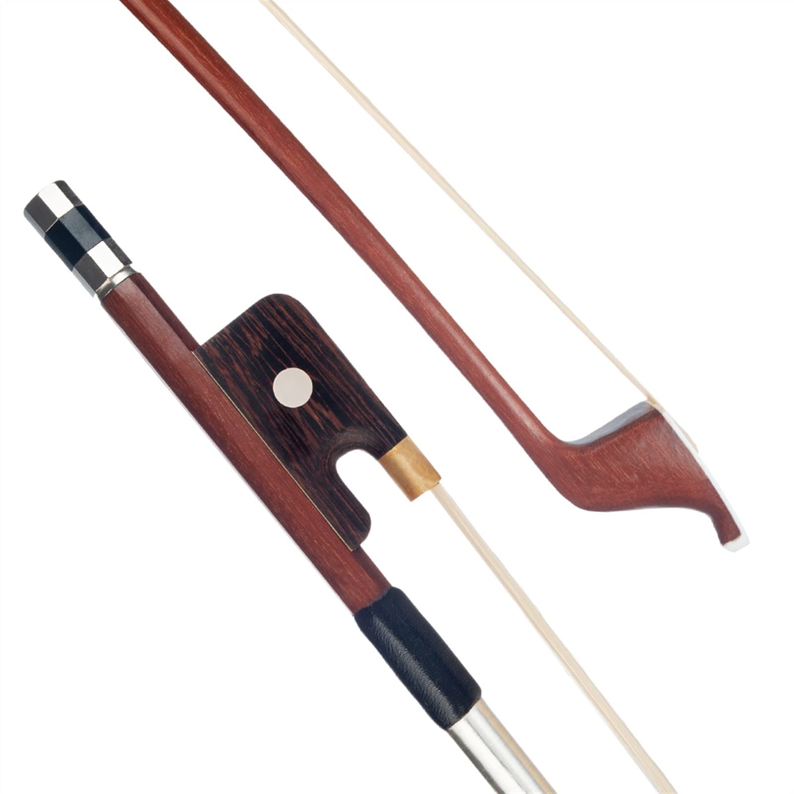 bogen für violine Handgefertigter Brasilholz-Kontrabass-Bogen, Pferdehaar, Französischer Stil, Für 1/2 Bass, Fiddle, Saiten, Instrumente, Zubehör violine bogen