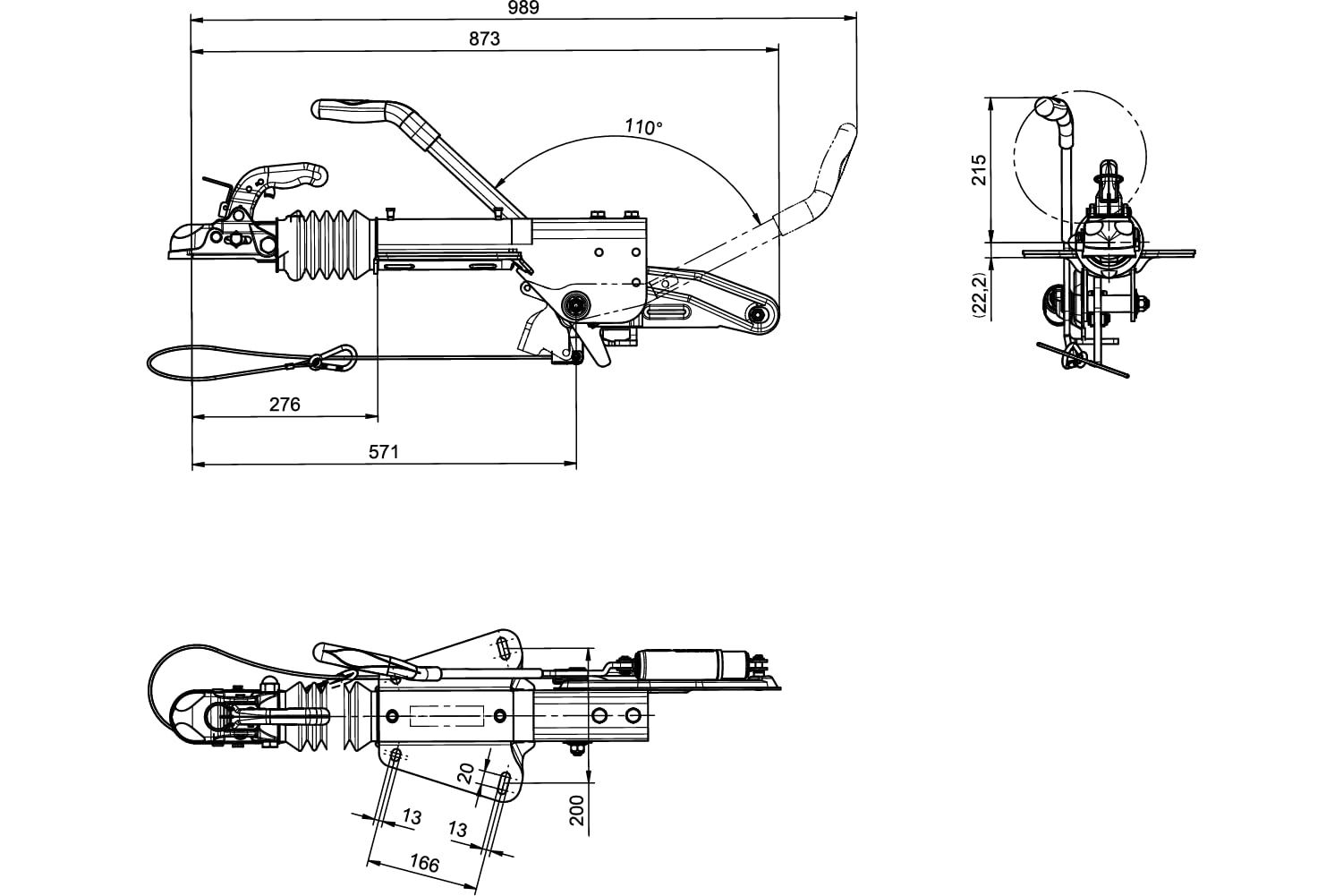 Knott Enganche en V para remolques KF27 2700kg