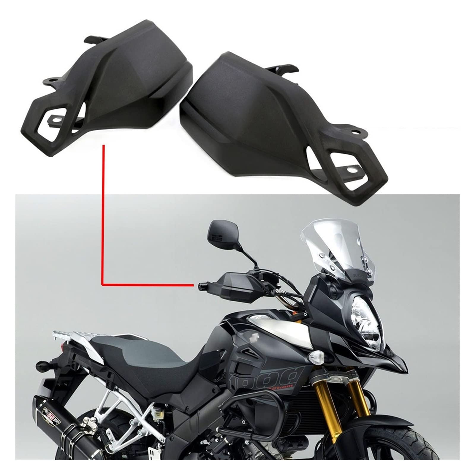 Handle guard set black for Suzuki V-Strom 800 DE