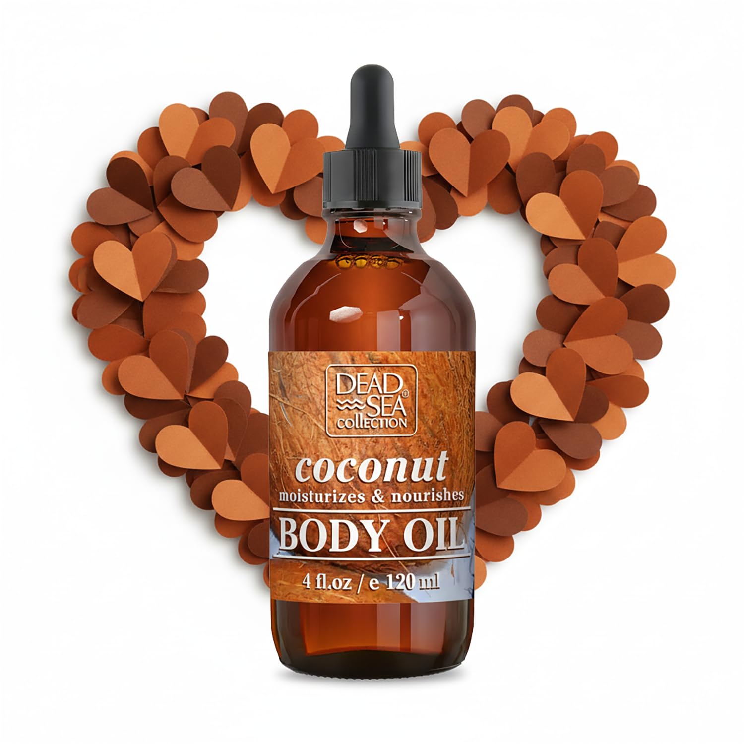 Dead Sea Collection Body Oil with Coconut - Dry Skin Moisturizer and Hydrating Massage Oil - Nourishing Bath - Increase Skin Elasticity and Provide Anti-Aging Support for Face and Body (4 fl.oz)