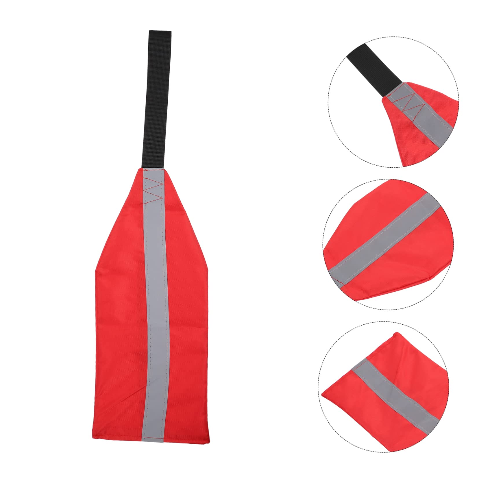 Veemoon Kayak Accessory Red Oxford Cloth Warning Flag Reflective Tape for Safe Navigati