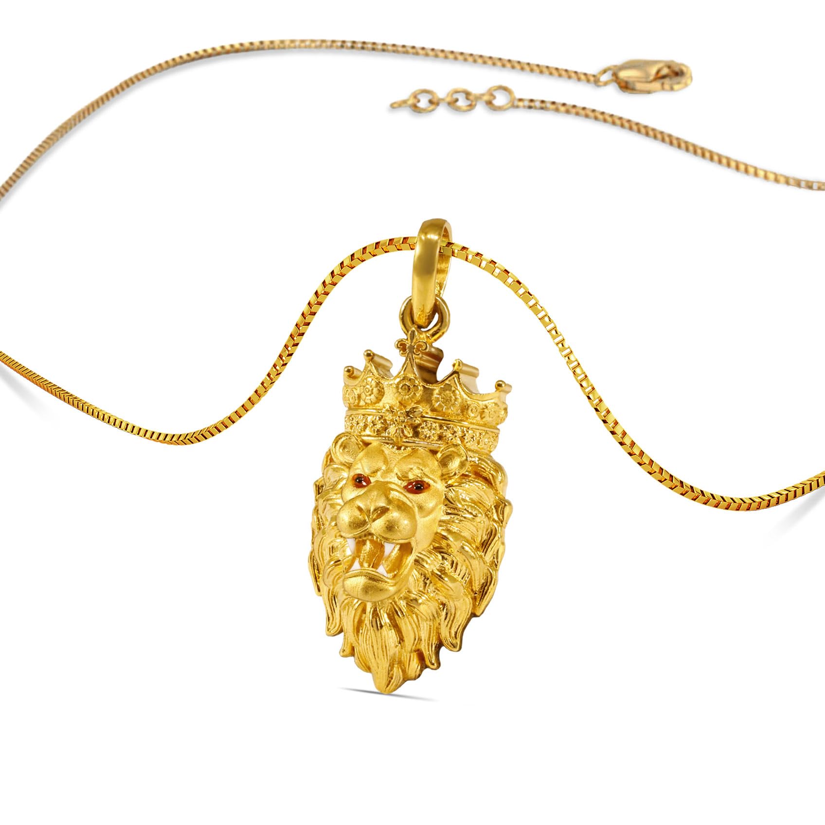 joyalukkas 22 KT Purity | HUID & BIS Hallmark | Crowned Roar Gold Pendant For Men-picture-49