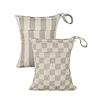 ALVA ALVABABY 2pcs Cloth Diaper Wet Dry Bags Waterproof Reusable with Two Zippered Pockets Travel Beach Pool Daycare Soiled Baby Items Yoga Gym Bag for Swimsuits or Wet Clothes LZ8485