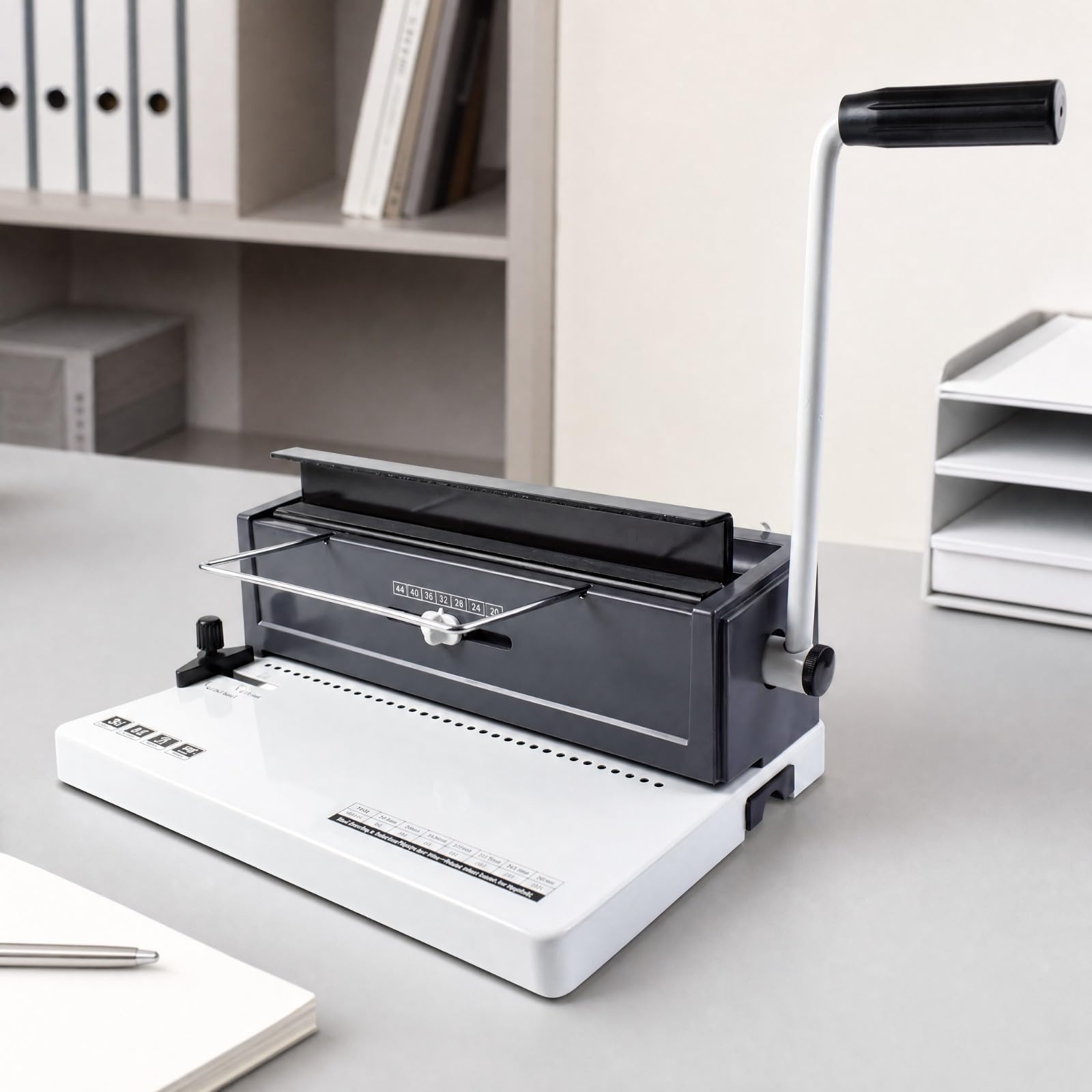 rockible Rilegatrice Manuale con Perforatore Integrato Compatta Rilegatrice da Ufficio Regolabile per Uffici, Preparazione Relazioni, Allestimento Progetti,