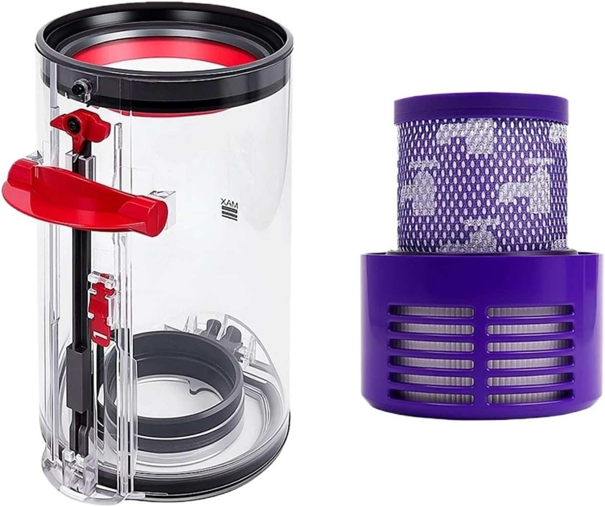 Canister Replacement,Compatible For Dyson V10 SV12 ，Vacuum Cleaner Filter Dust Bucket Bin Lid Fixed Cup(Set)