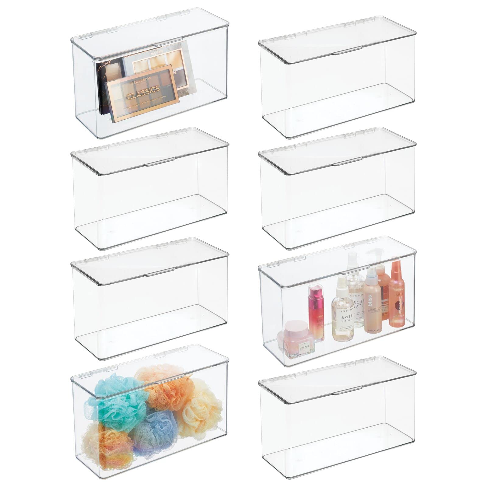 Amazon.com: mDesign Plastic Bathroom Storage Organizer Box Containers ...