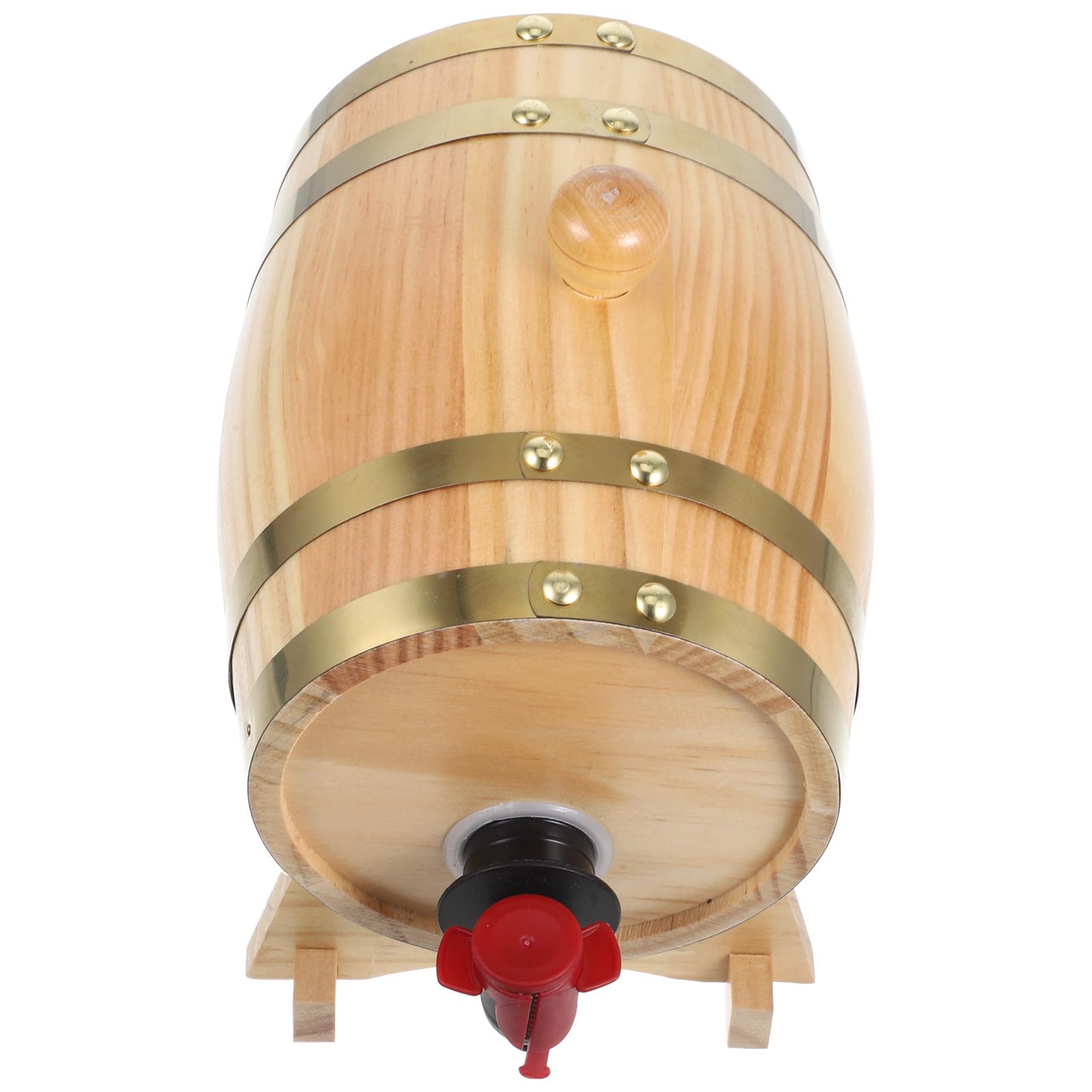 Wooden Pine Wine Barrel 0.8l Natural Color Wine Dispenser Beer Aging Barrel Home Decoration Drink Storage Bucket for Spirits and Parties