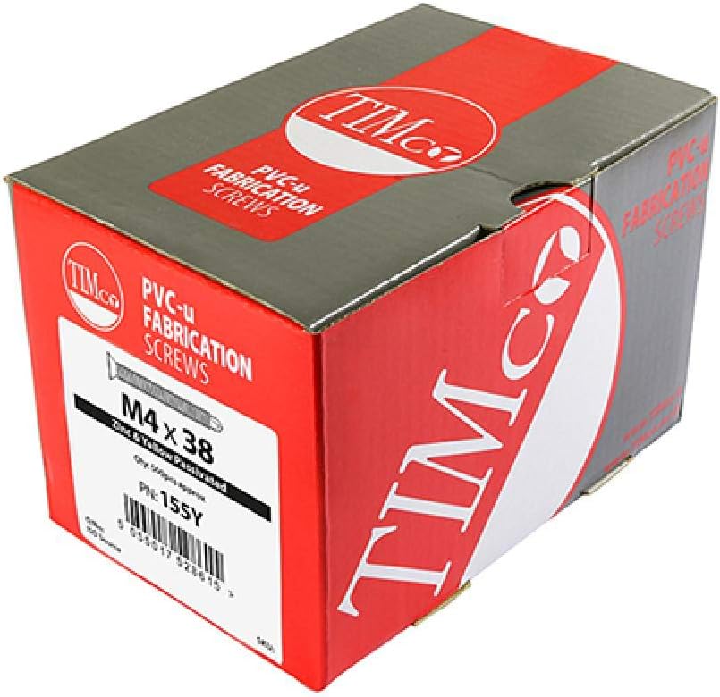 TIMco 150Y ZYP PVC Countersunk Self-Drilling Screw 4 x 16 - Yellow (Box of 1000)