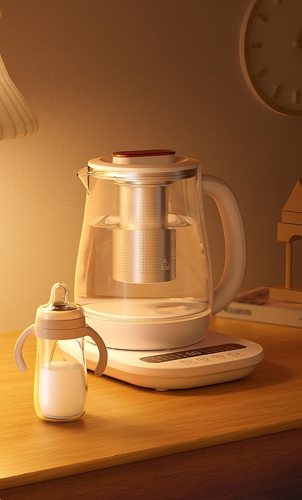 Genérico Hervidor eléctrico Health Pot, Capacidad de 1,8 L, 20 Funciones saludables, Apagado automático, Filtro de té extraíble, Vidrio.