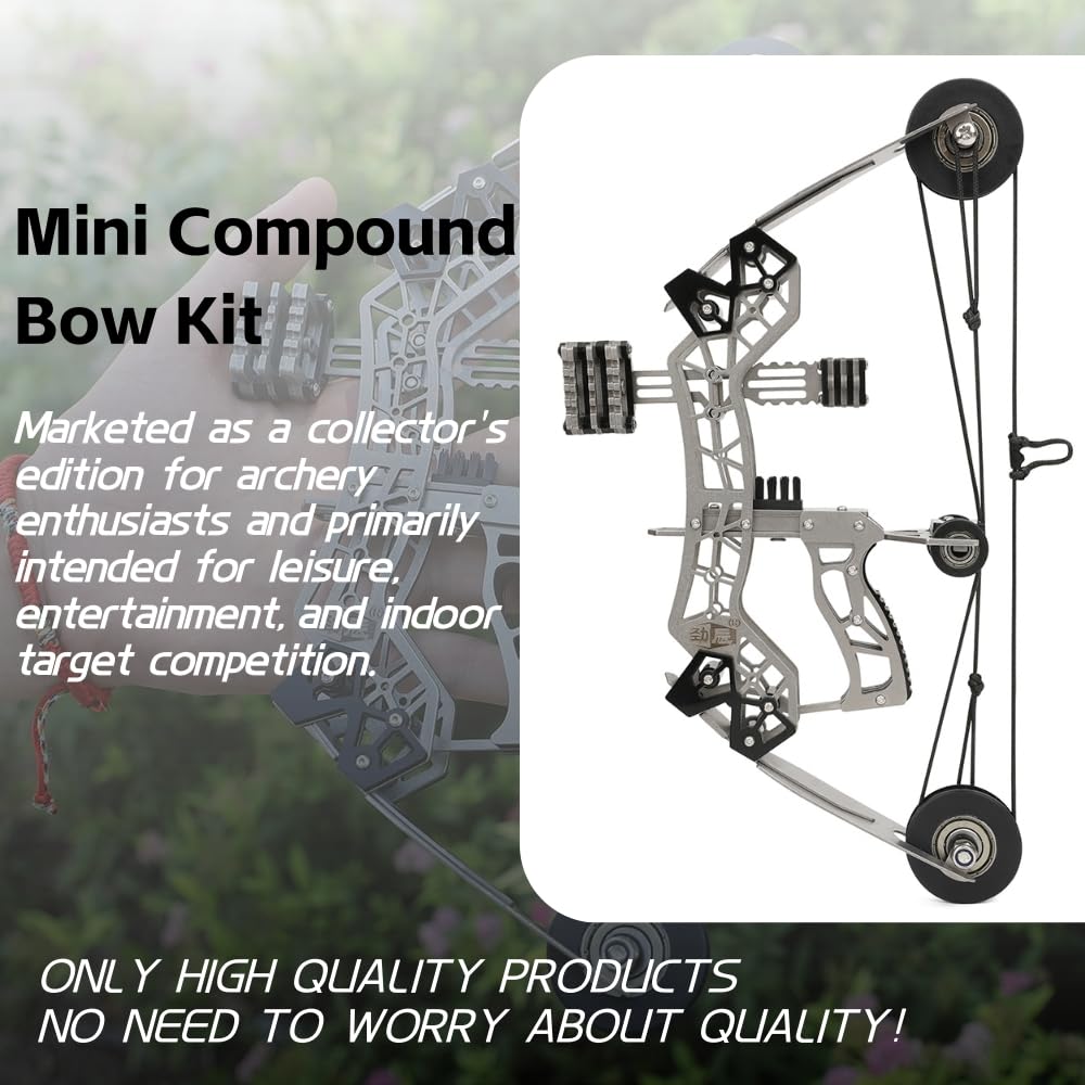 Set arco compound da 10,4" con peso di trazione di 12 libbre Kit per tiro con l'arco con gittata di 40-50 m - Perfetto per il tiro al bersaglio, i giochi di tiro e i regali delle feste