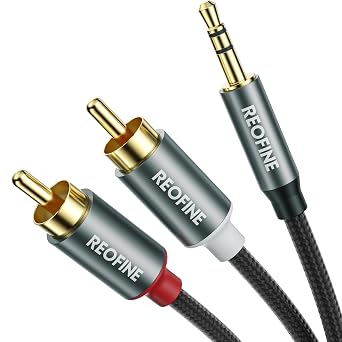 3.5mm to RCA Cable 3Feet/1M,3.5 mm 1/8 to RCA 2-Male Headphone Jack Adapter HiFi Sound Splitter Auxiliary Cord for Smartphone,MP3 Players,Laptops,Tablet,Speaker