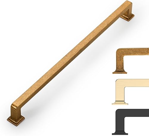 Miniatura 9 de 9BUILD Paquete de 10 tiradores dorados cepillados de 6.25 pulgadas para gabinetes de cocina, herrajes para gabinetes de cocina, manijas de cocina