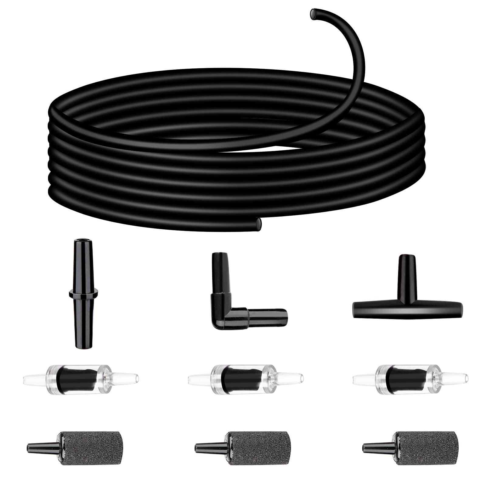 Saricho Aquarium Air Pump Accessories Kit – 26 Ft Hose, 8 Air Stones, Check Valves, Connectors - View #6