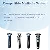 Cabezal de afeitado SH71 mejorado, unidad rotativa completa con base integrada compatible con Philips Norelco 7000/S5500 Angular, 15 cuchillas de precisión y soporte metálico (Bronce) 3