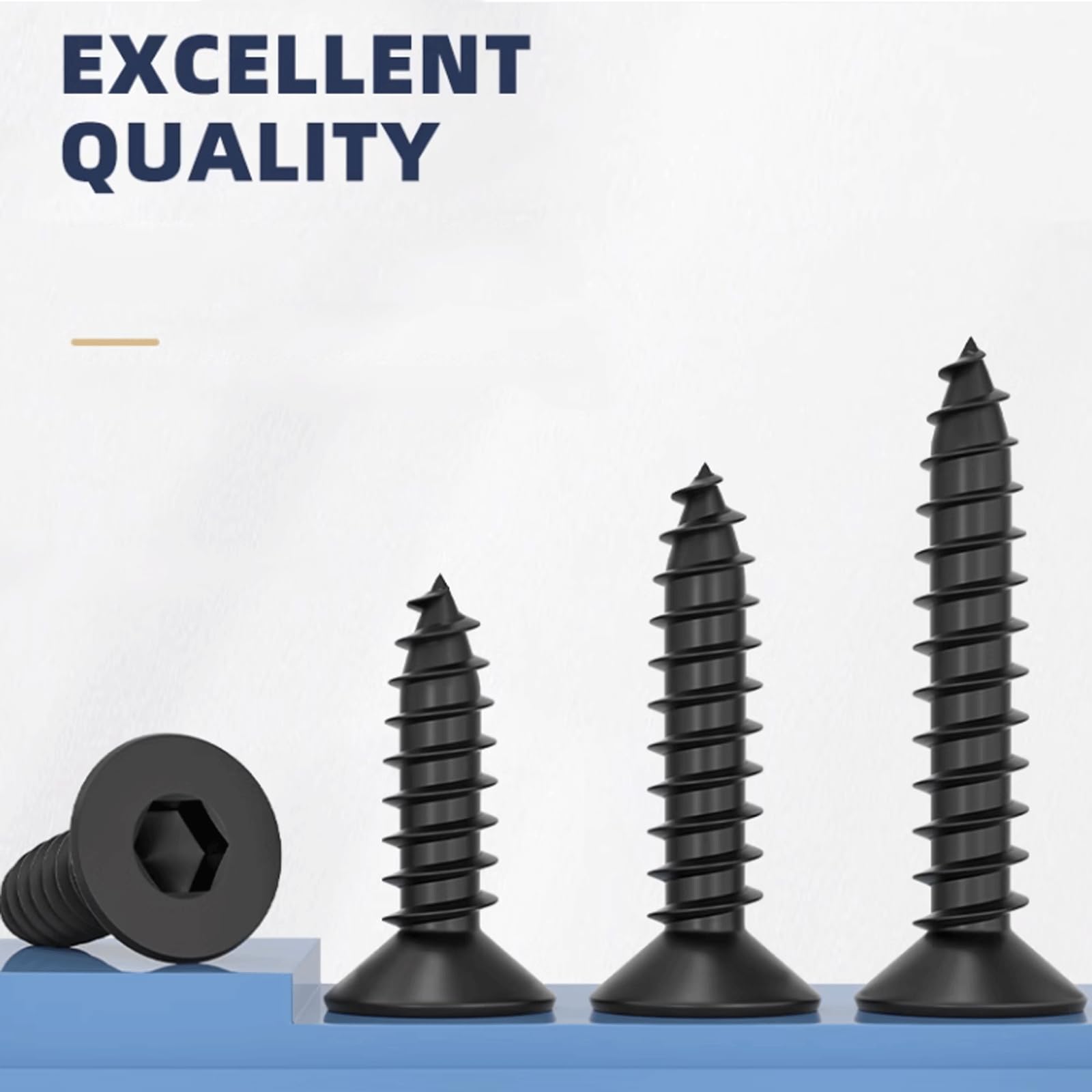 Tornillos de fijación M3 M4 M5 Tornillo de rosca hexagonal chapado en negro 100 piezas Tornillo autorroscante de cabeza plana Allen Tornillos