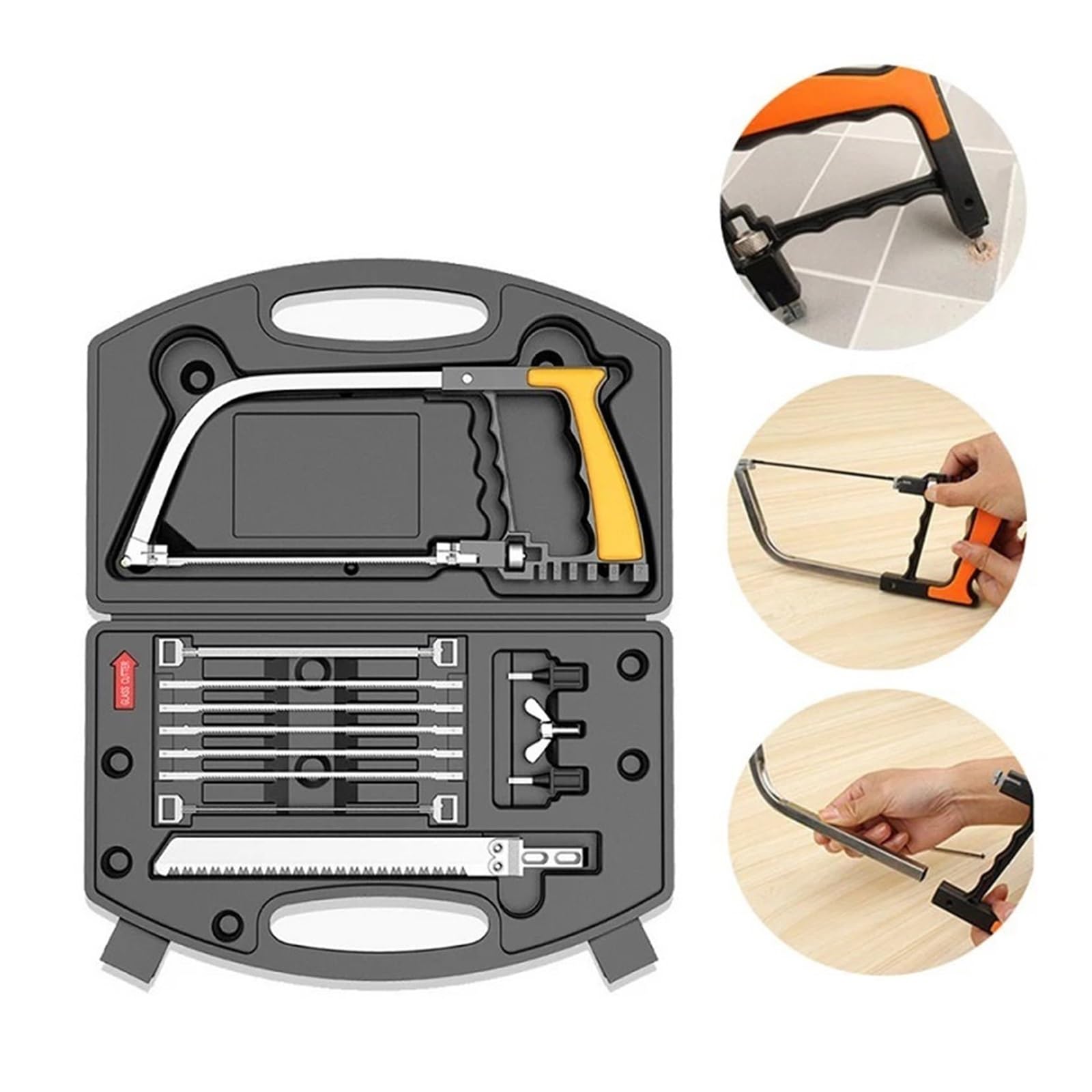SSIMOO Sega a mano multifunzionale 12 in 1 Set di strumenti for la lavorazione del legno Sega a mano universale fai-da-te Mini seghetto compatibile con legno, vetro, piastrelle di ceramica, metallo, s