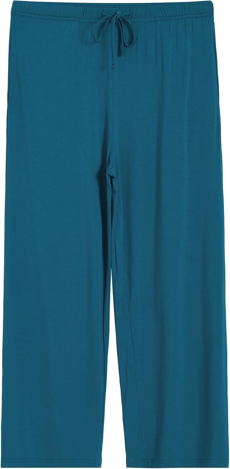 Latuza Women's Petite 2 Piece Pj Lounge Set Petite Length Top Wide Leg Pants - Image 3