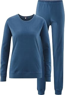 Betty - Schlafanzug - Sanftes Interlock-Jersey, Bequeme Feinripp-Abschlüsse, Eingenähtes Elastisches Band, Rundhalsausschnitt, 100% Bio-Baumwolle