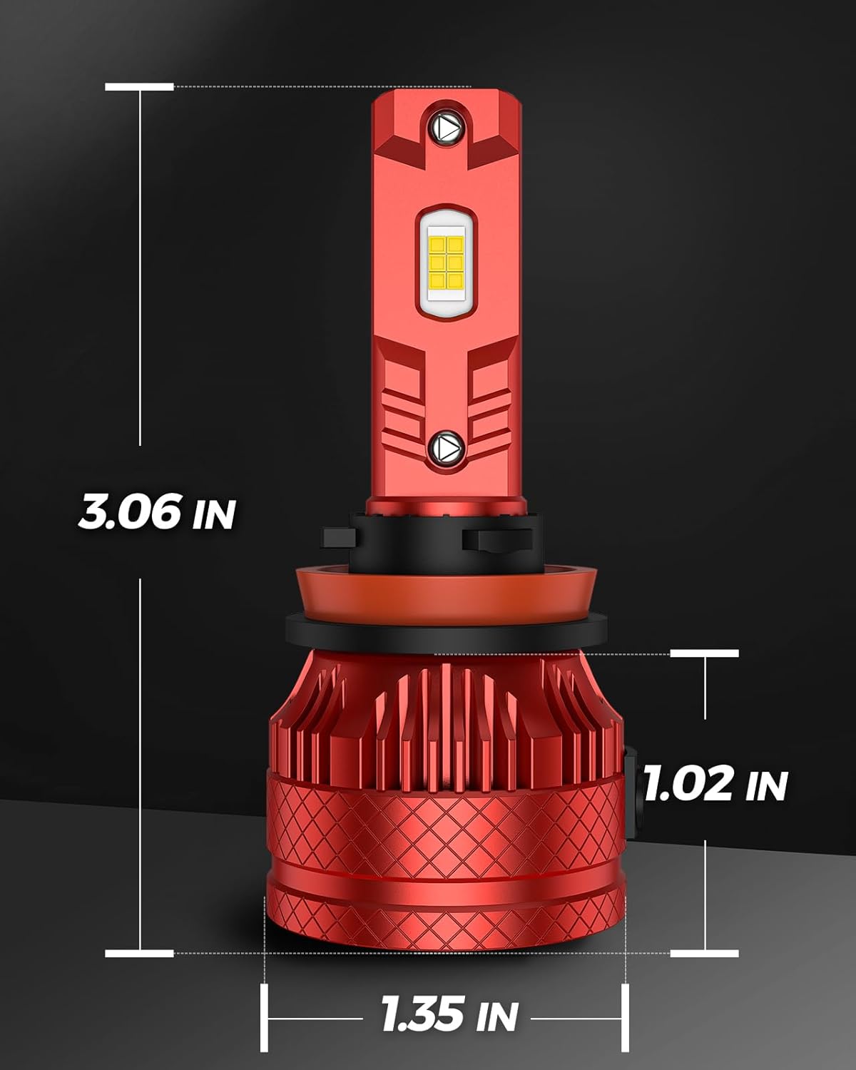 Torchbeam T6S H11/H8 Bulbs or Led Lights, 1000% High Bright, 6500K Cool White H11 Powersport Bulbs with Cooling Fan, with 60,000Hrs Lifespan, IP68 Waterproof, CanBus Ready, Plug-N-Play, Pack of 2