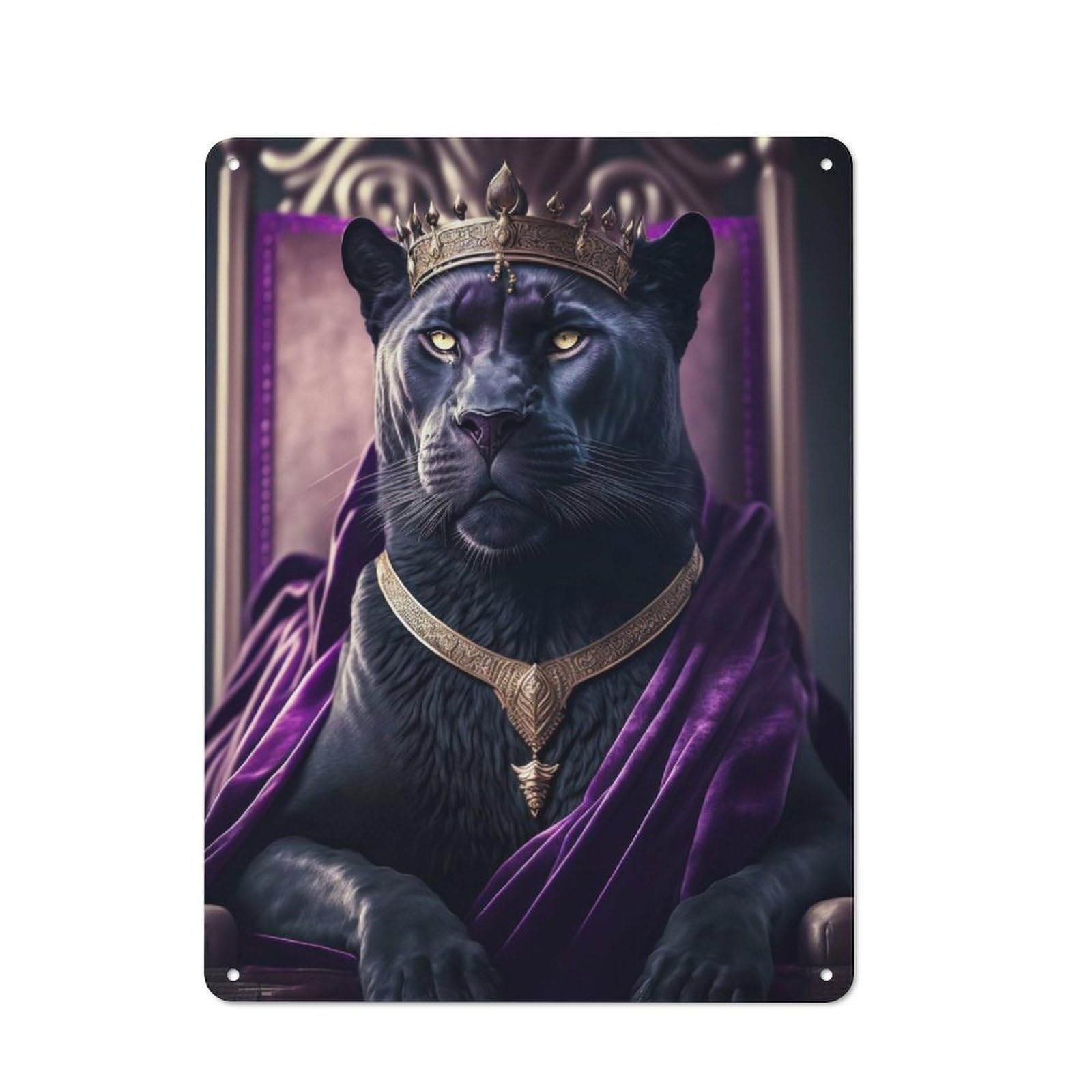 Junmoney Panther Portrait Tin Sign 40X30cm For Café Or Home Bar, Retro Wall Decor, For Garage, Workshop And Man Cave Decoration
