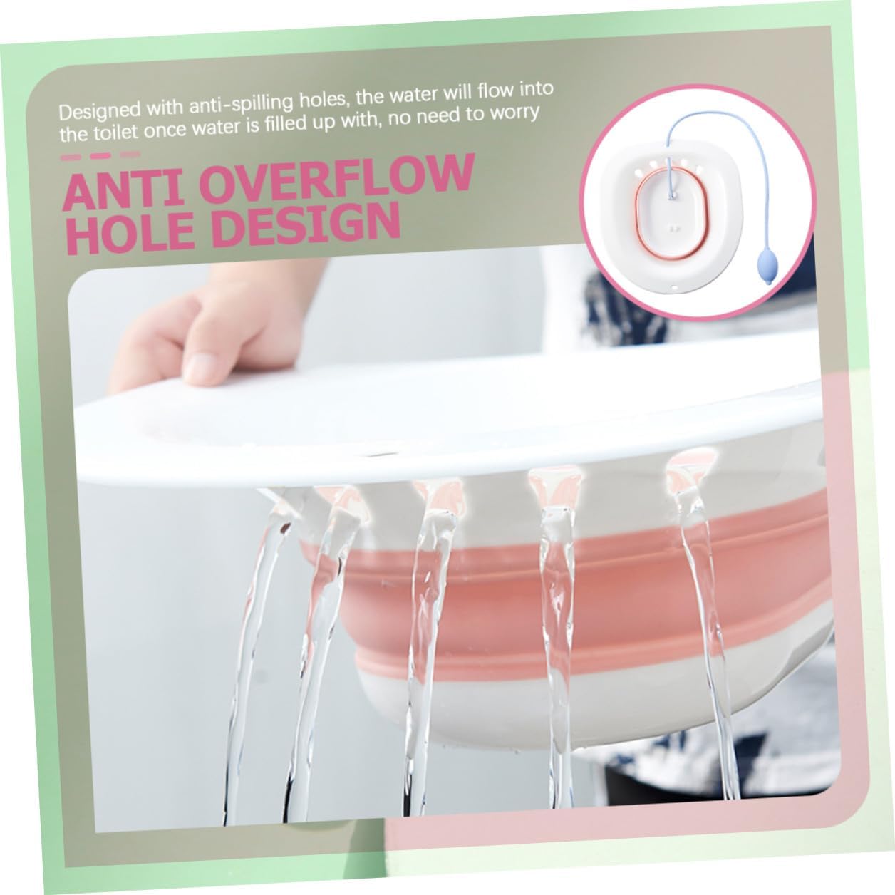 Sitz Bath Basin for Postpartum and Perineal Care Comfortable Ergonomic Design with Vent to Prevent Spills Space-Saving Hygiene Basin for Pregnant Women and Patients